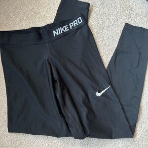 Nike Pro Leggings - black with white nike details, fits like size XS/S